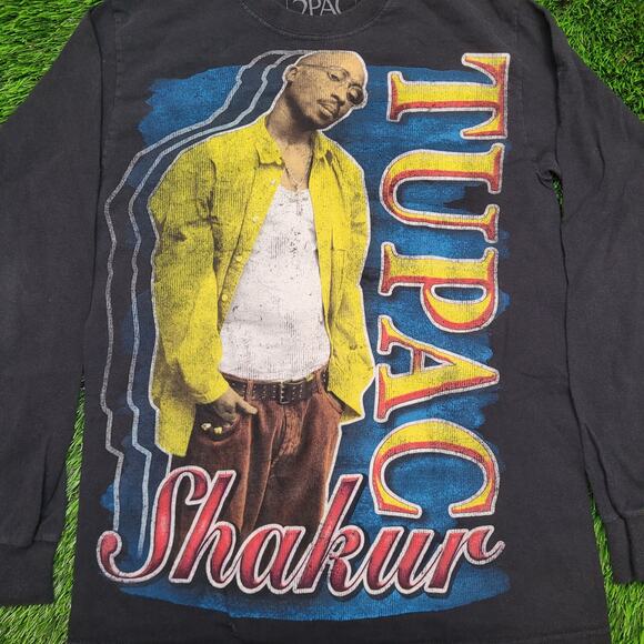 Y2K Style Tupac Shakur Memorial Rap Tee T-Shirt Mens XS Hip Hop Legend - Picture 2 of 4